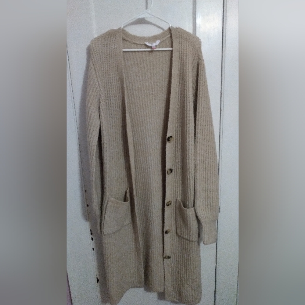 No Boundaries 2XL Taupe Cardigan